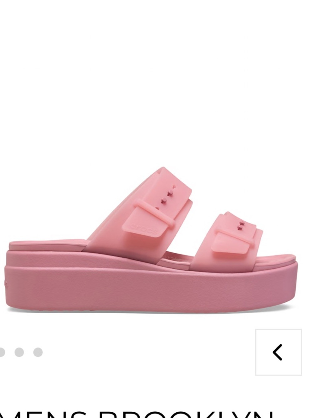 CROCS Brooklyn Frosted Platform Slide in Bubblegum Pink - Picture 2 of 3